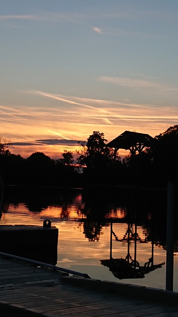 Sonnenuntergang Camping Platz Buxheimer Weiher